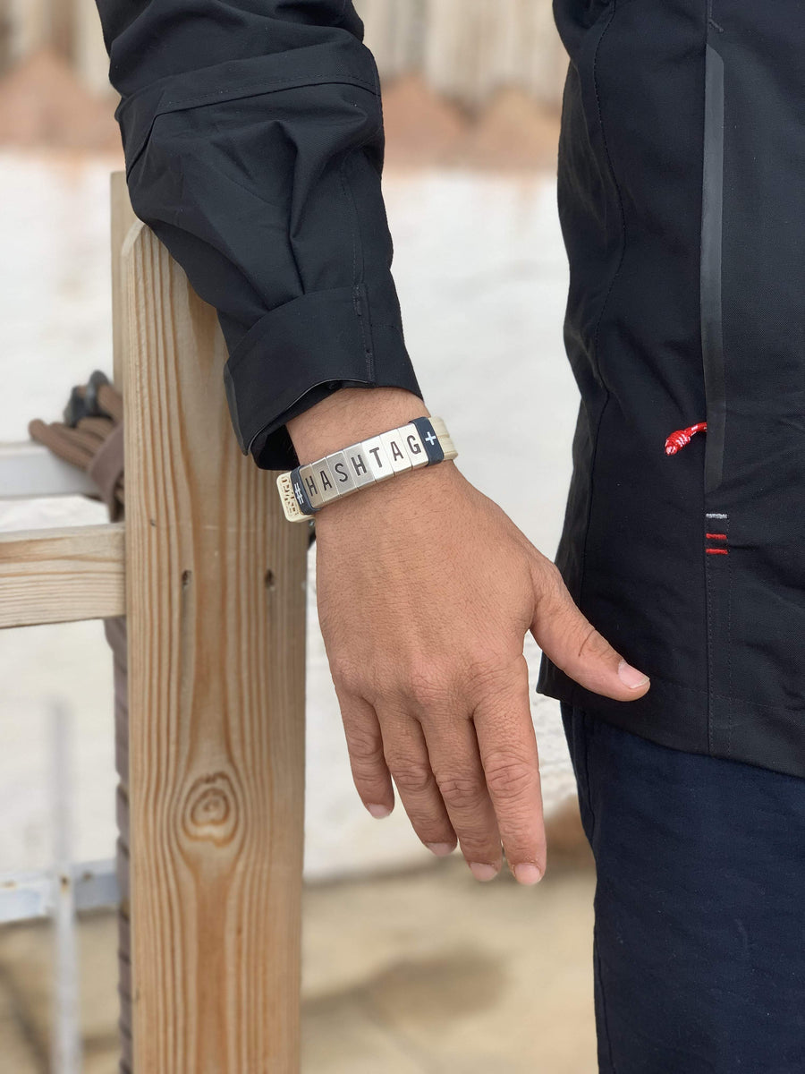 Personalized Silver Bracelet Hashtag Bracelets